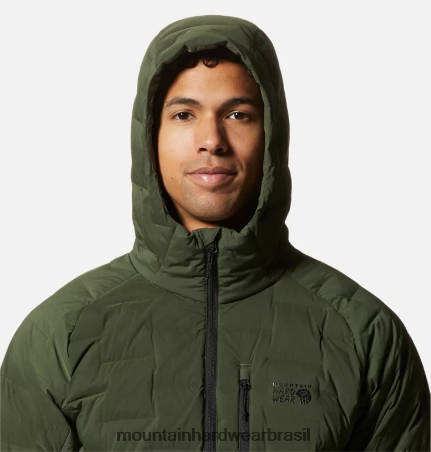 excedente verde homens Mountain Hardwear moletom com capuz elástico topos AD28F616