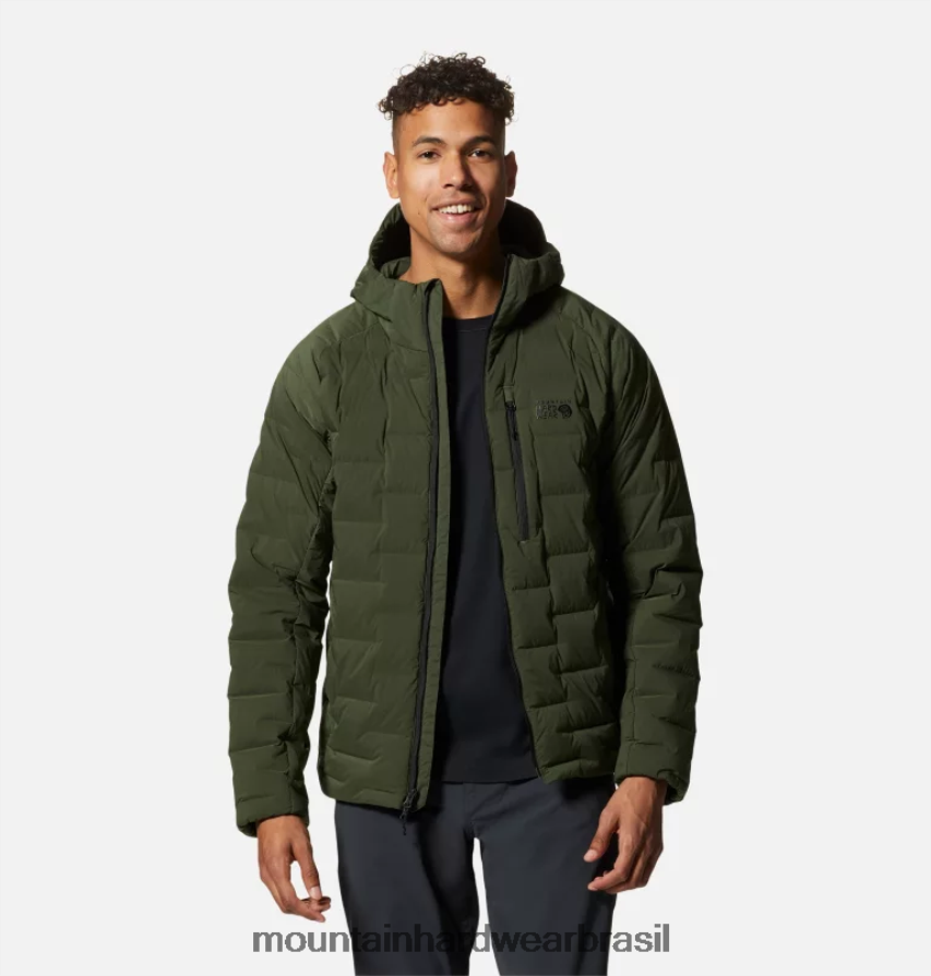 excedente verde homens Mountain Hardwear moletom com capuz elástico topos AD28F616