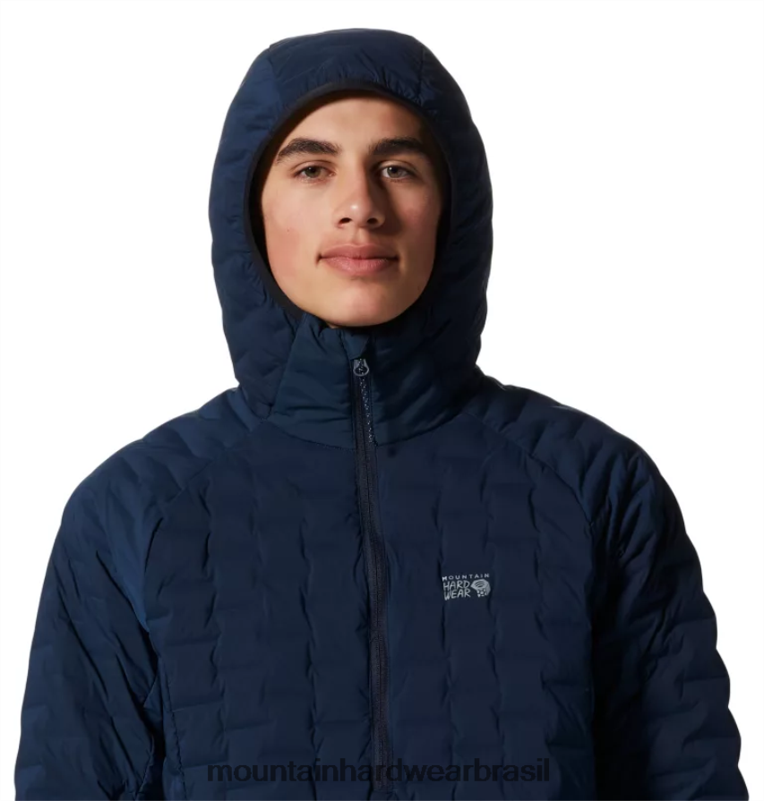 marinha homens Mountain Hardwear pulôver leve stretch topos AD28F633