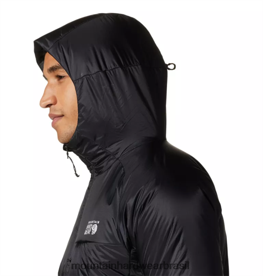 preto homens Mountain Hardwear compressor com capuz topos AD28F6149