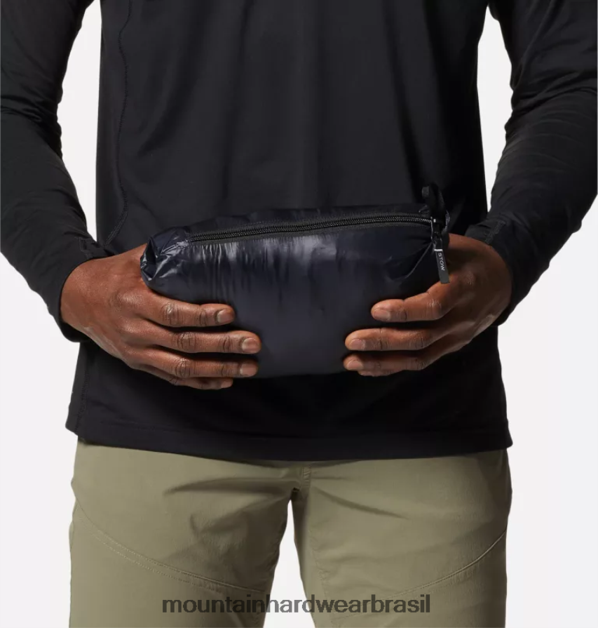 preto homens Mountain Hardwear deloro moletom com capuz com zíper completo topos AD28F6119