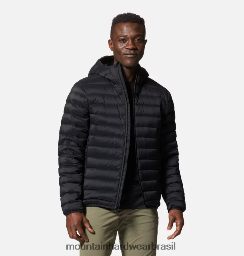 preto homens Mountain Hardwear deloro moletom com capuz com zíper completo topos AD28F6119