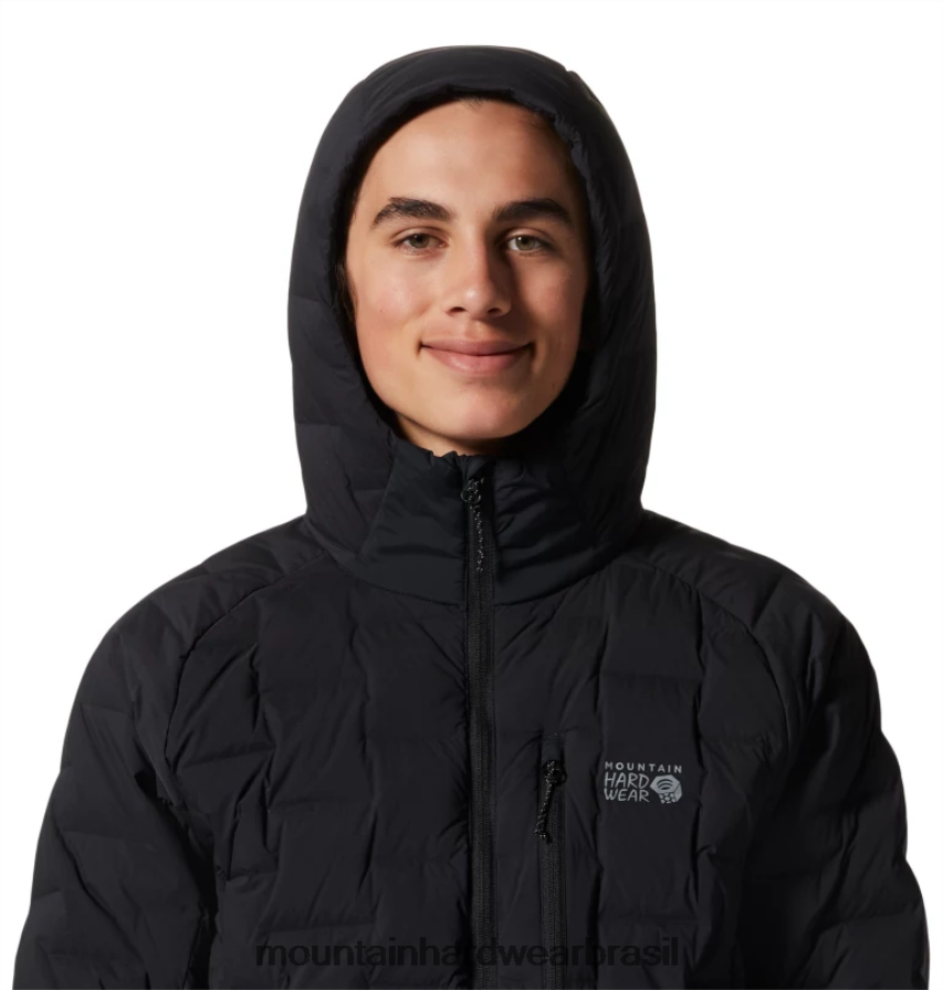 preto homens Mountain Hardwear moletom com capuz elástico topos AD28F620