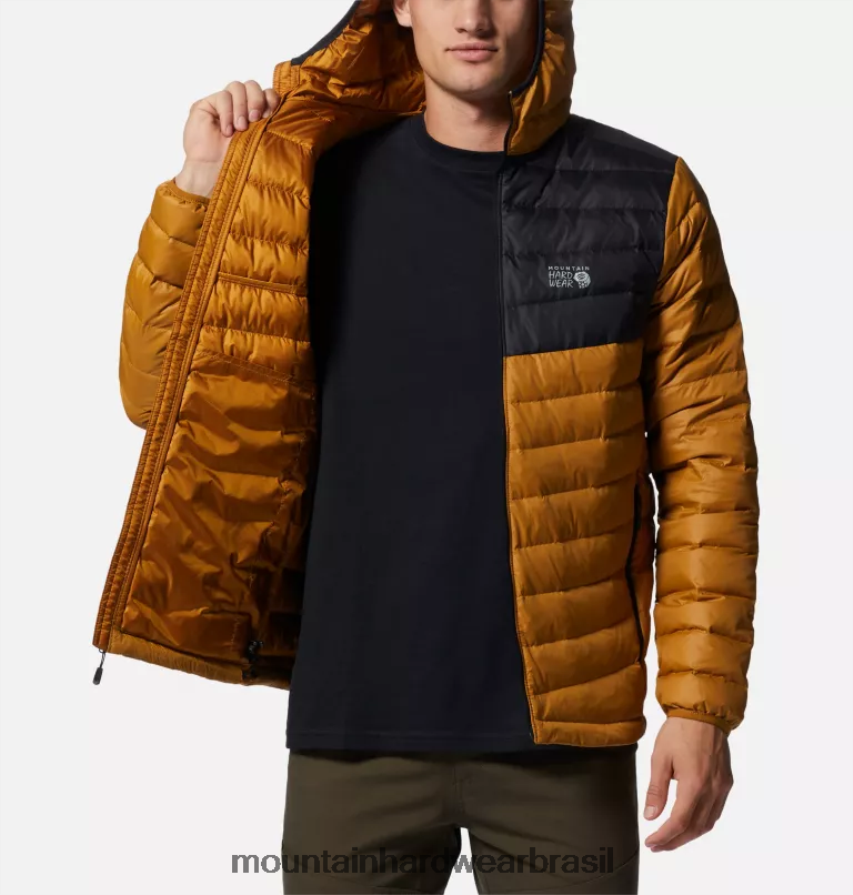 vegetação rasteira/preta homens Mountain Hardwear moletom glen alpine down topos AD28F6381