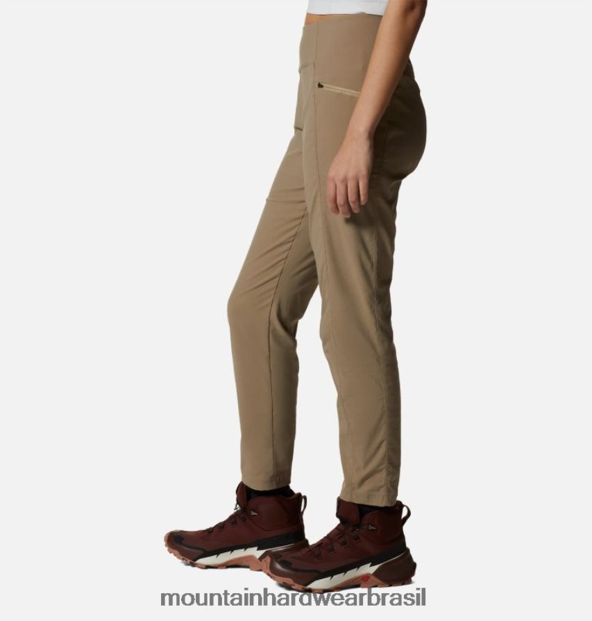 cáqui mulheres Mountain Hardwear calça cano alto cintura alta dynama partes inferiores AD28F6568