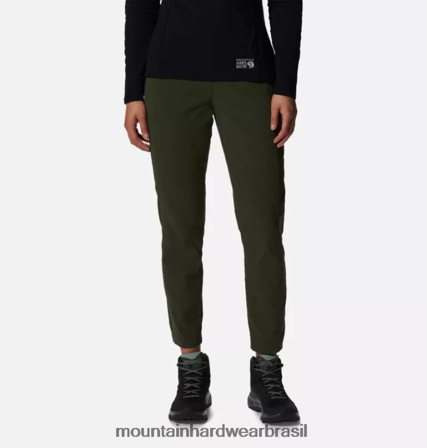 excedente verde mulheres Mountain Hardwear calça cano alto cintura alta dynama partes inferiores AD28F6569