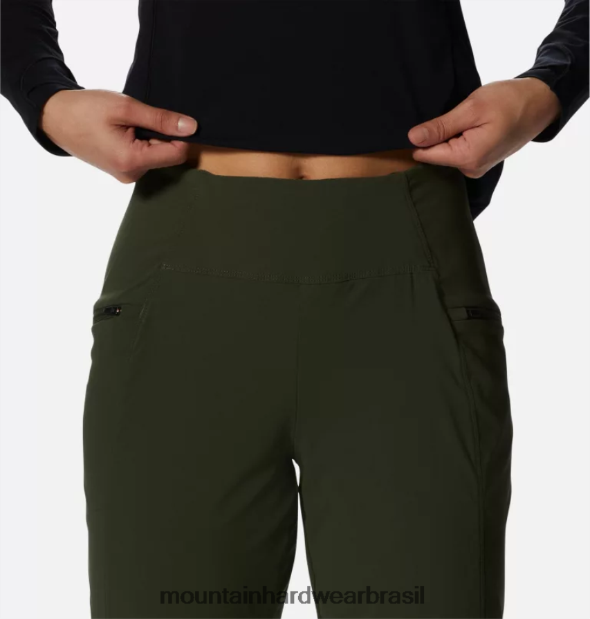 excedente verde mulheres Mountain Hardwear calça cano alto cintura alta dynama partes inferiores AD28F6569
