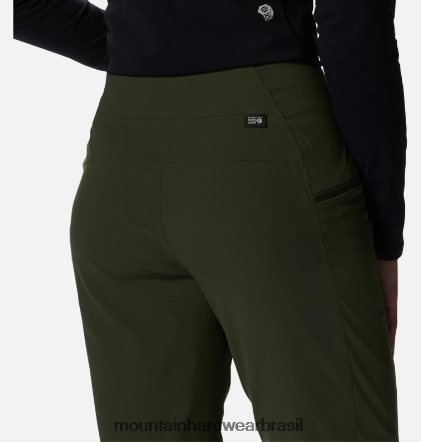 excedente verde mulheres Mountain Hardwear calça cano alto cintura alta dynama partes inferiores AD28F6569