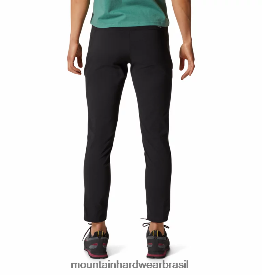 preto mulheres Mountain Hardwear calça cano alto cintura alta dynama partes inferiores AD28F6571