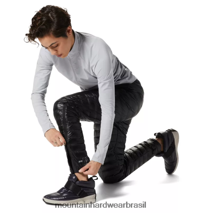preto mulheres Mountain Hardwear calça sussurradora de fantasmas partes inferiores AD28F6518