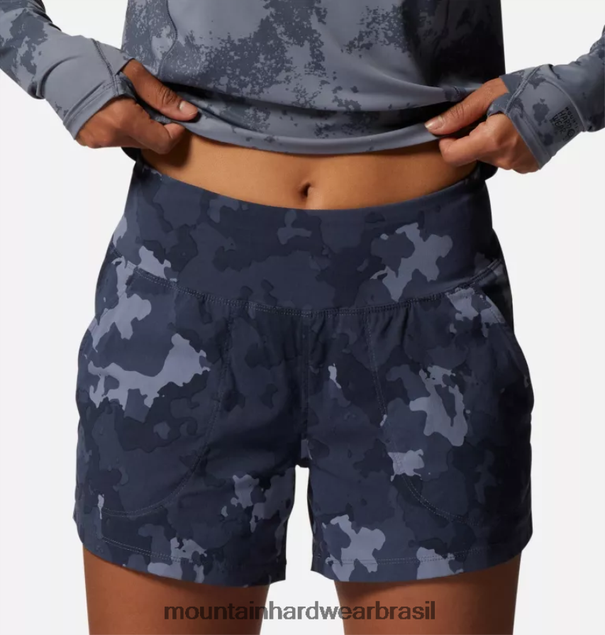 camuflagem de pinheiros de zinco escuro mulheres Mountain Hardwear dínama/2 curto partes inferiores AD28F6564