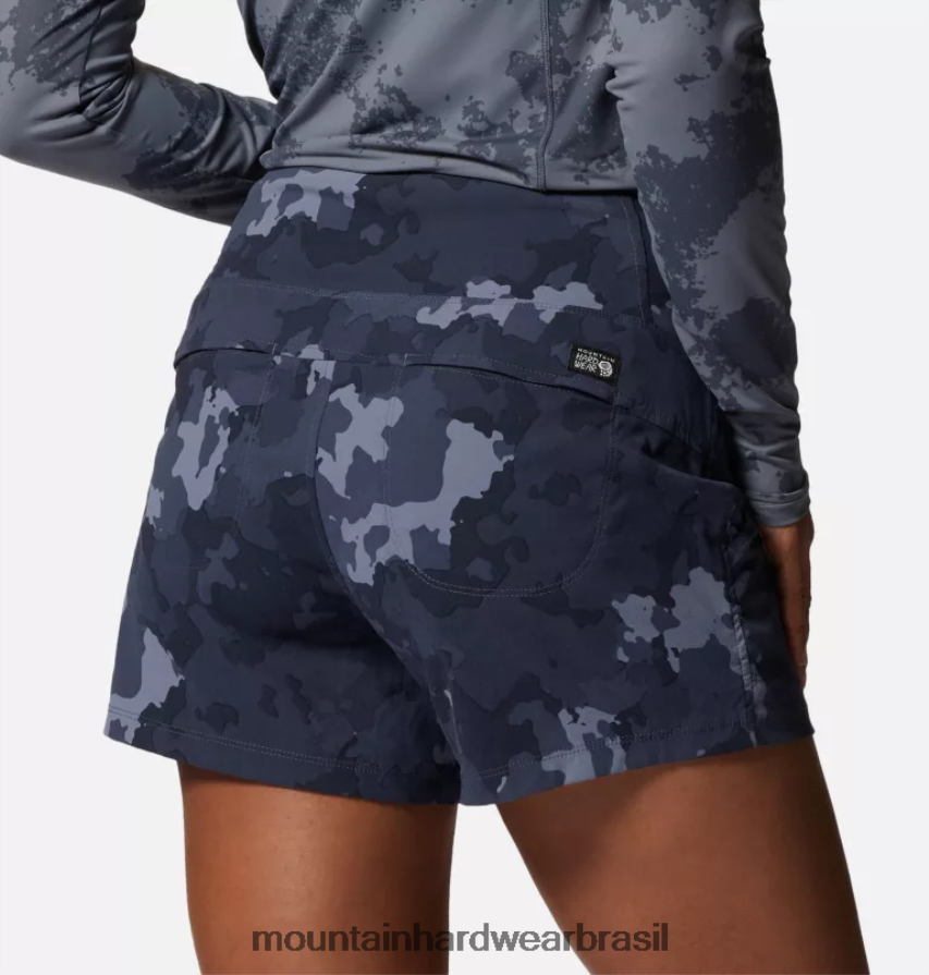 camuflagem de pinheiros de zinco escuro mulheres Mountain Hardwear dínama/2 curto partes inferiores AD28F6564