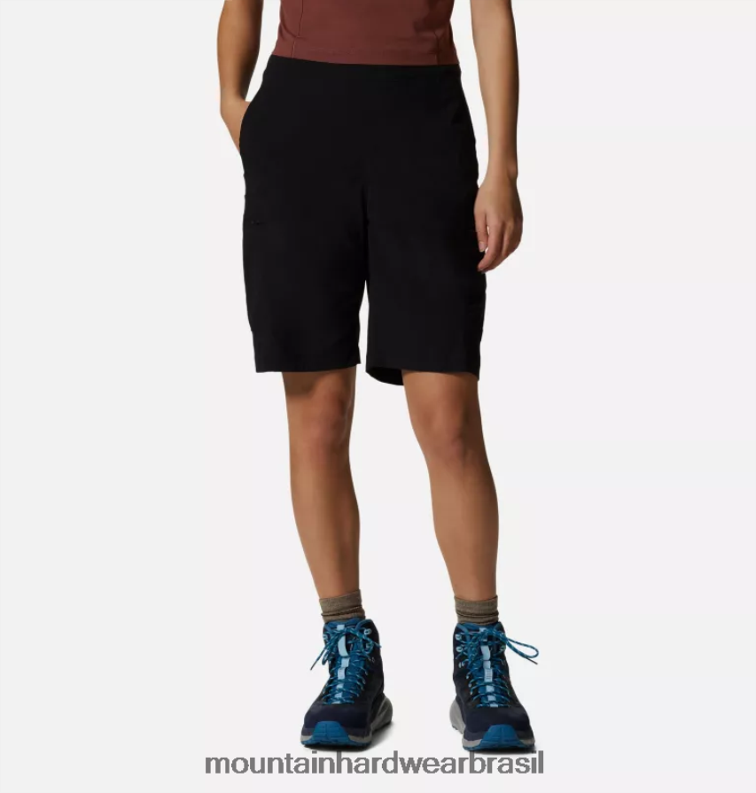 preto mulheres Mountain Hardwear bermuda cintura alta dynama partes inferiores AD28F6574