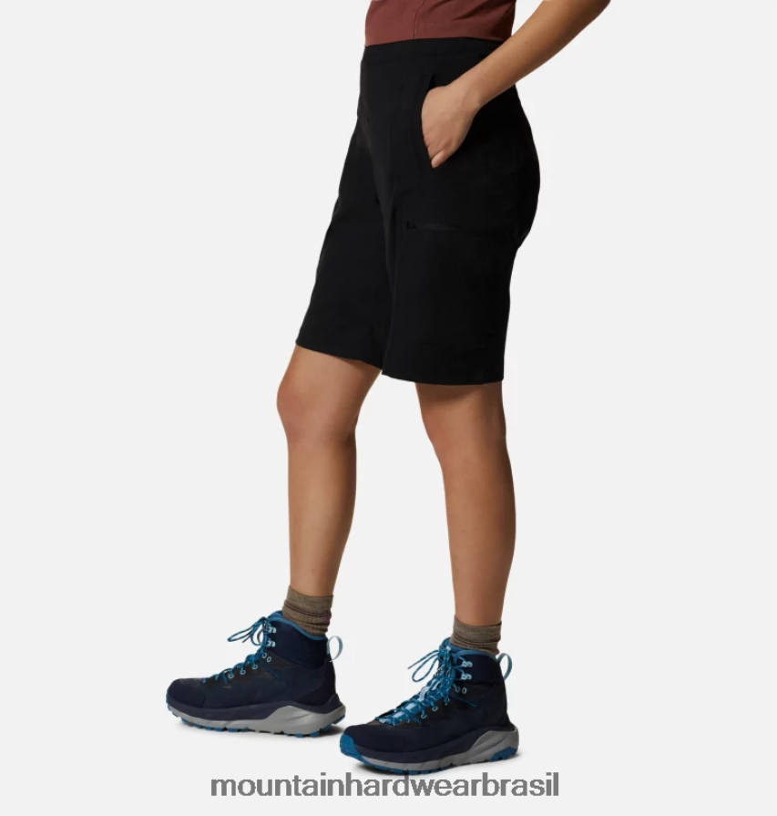 preto mulheres Mountain Hardwear bermuda cintura alta dynama partes inferiores AD28F6574