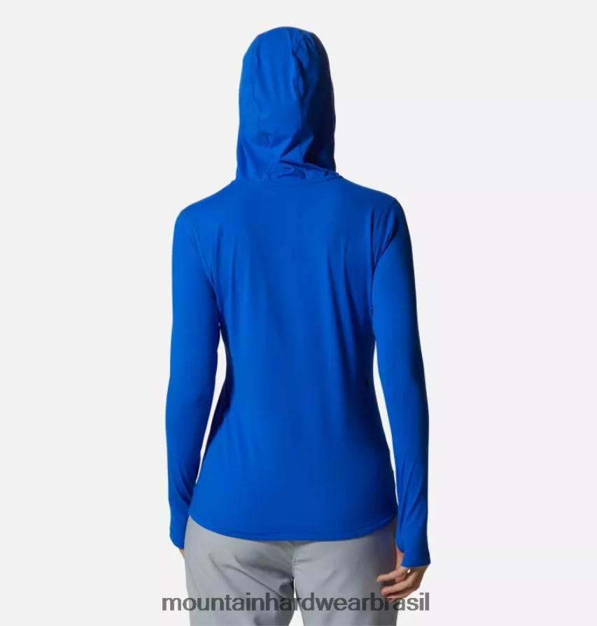 ilha azul brilhante mulheres Mountain Hardwear crater lake manga longa com capuz topos AD28F6589