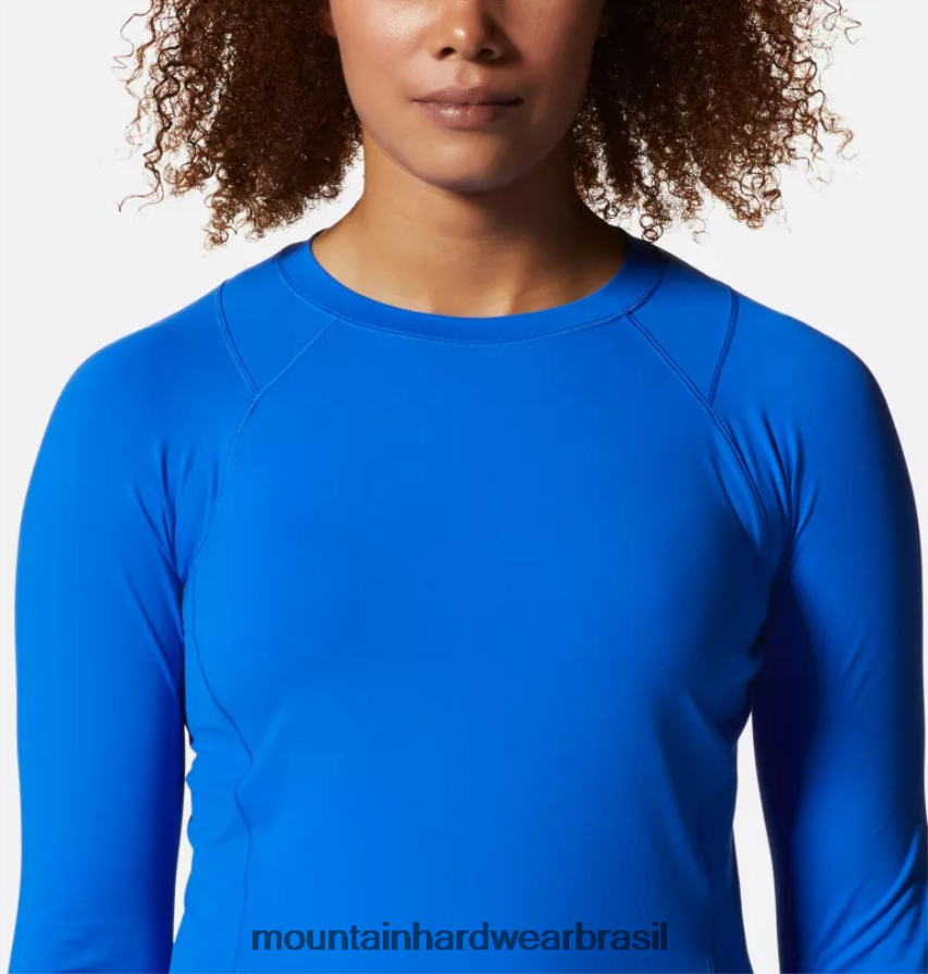 ilha azul brilhante mulheres Mountain Hardwear manga longa lago crater topos AD28F6600