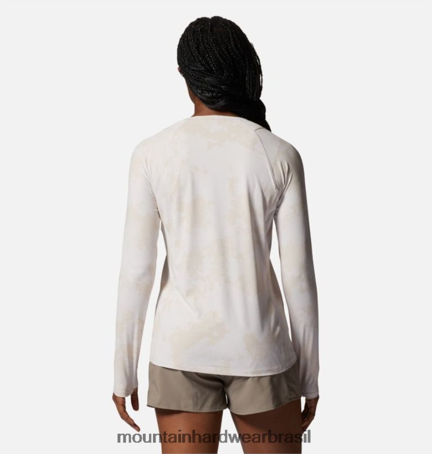 impressão de tinta dispersa de sprite branco mulheres Mountain Hardwear manga longa lago crater topos AD28F6602
