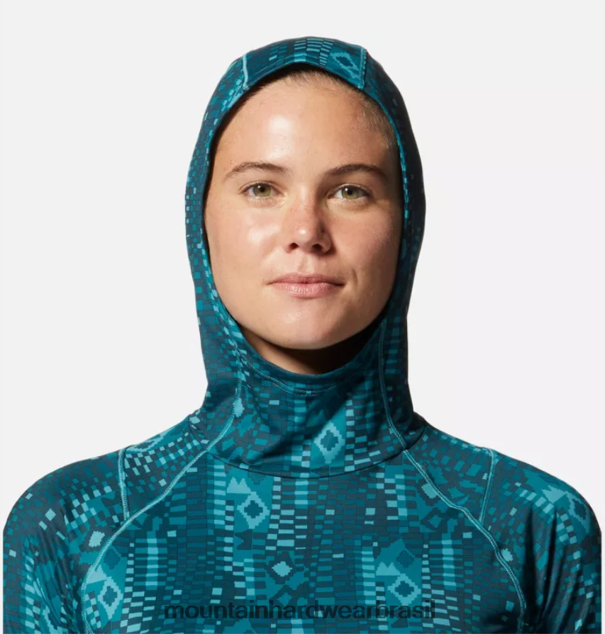 impressão geográfica de paliçadas mulheres Mountain Hardwear moletom com capuz ativo crater lake topos AD28F6609